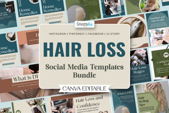 Download Hair Loss Canva Social Media Bundle - Social media bundle Collection