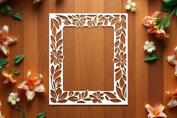 Download Floral Photo Frame Paper-Cut SVG - Paper Collection