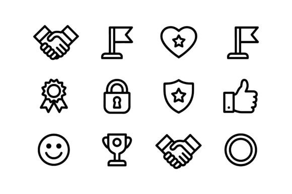 Download Business &amp; Success Line Icon Set EPS - Premium Bundle